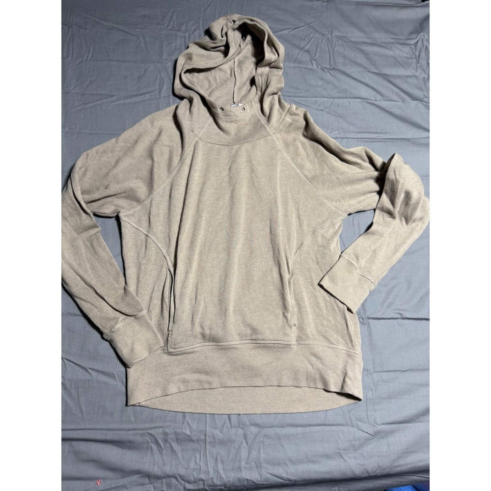 Z by Zella Scuba Hoodie Women Size 6 Tan Good Funnel Neck Pullover Sweatshirt